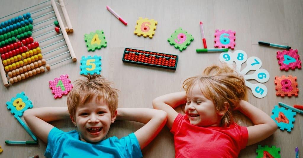 Two children learning together